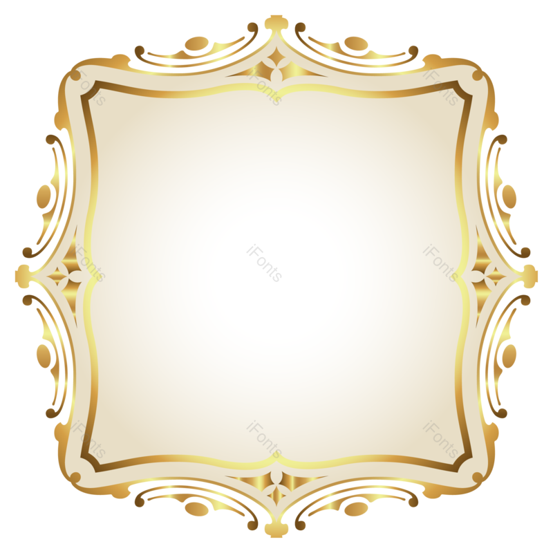 标签图片,复古边框元素,古典花纹PNG,金色方框免抠素材